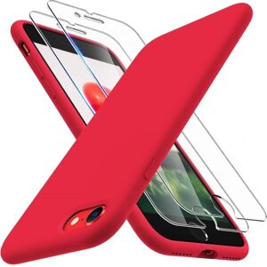 ExpressVaruhuset Gummibelagt stilfuldt cover 3in1 iPhone 7 / 8 / SE2 / SE3 - Rød