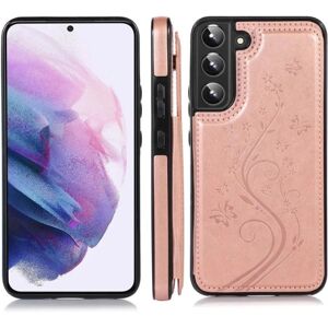 ExpressVaruhuset Samsung S22 Plus Shockproof Cover Card Holder 3-SLOT Flippr V2 Pink gold