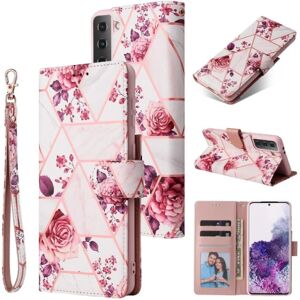 ExpressVaruhuset Samsung S21 Plus Trendy Pung-etui Sparkle 4-RUMMET Pink