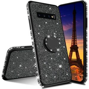 ExpressVaruhuset Samsung S10 Plus stødabsorberende cover med Ring Holder Strass Guld