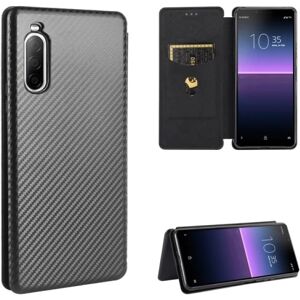 ExpressVaruhuset Xperia 10 II Flip-etui Kortrum CarbonDreams Black