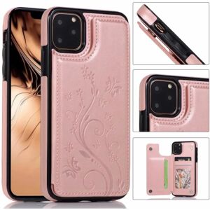 ExpressVaruhuset iPhone 11 Pro Shockproof Cover Card Holder 3-SLOT Flippr V2 Pink gold