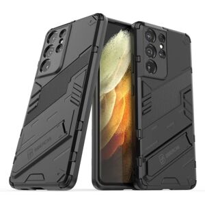 ExpressVaruhuset Samsung S21 Ultra Shockproof Case med Kickstand ThinArmor V2 Svart