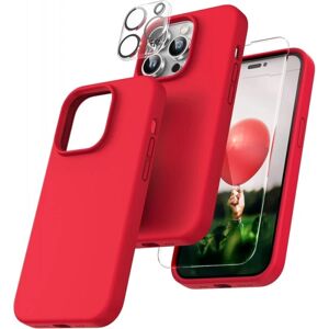 ExpressVaruhuset Gummibelagt stilfuldt cover 3in1 iPhone 15 Pro Max - Rød