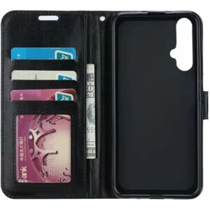 ExpressVaruhuset Huawei Nova 5T Pung Etui PU Læder 4 RUMMET Black