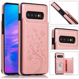 ExpressVaruhuset Samsung S10 Shockproof Cover Card Holder 3-SLOT Flippr V2 Pink gold