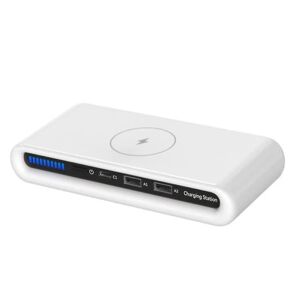 15w 4 i 1 trådløs oplader Opladning Srtation Multi Usb Type C Hurtigoplader Med Lys Til Iphone12