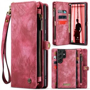 CaseMe Multi-Slot 2 i 1 Wallet Case Galaxy S23 Ultra Red