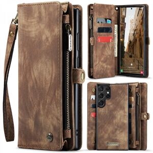 CaseMe Multi-Slot 2 i 1 Wallet Case Galaxy S23 Ultra Brown