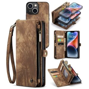 CaseMe Multi-Slot 2 i 1 Wallet Case iPhone 14 Plus Brun