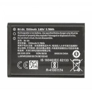 1x 1500mah 3.85v Bv-6a Bv 6a Bv6a genopladeligt batteri kompatibelt Nokia Banana 2060 3060 5250 C5-03 8110 4g telefonbatterier