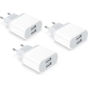 Apple USB-stikkontakt, 3-pak 2.1A/5V oplader til iPhone 11 Pro Max XS XR X