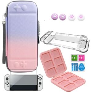 INF Nintendo Switch OLED-etui med tilbehør Pink / Blå 8 dele