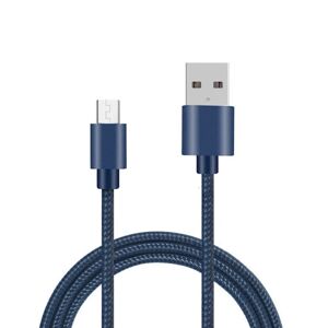 TOPK Fuldfarvet flettet Micro-USB kabel 1,2m Blue