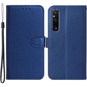 SKALO Sony Xperia 1 V Flip Cover m. pung i PU-læder - Blå Blue