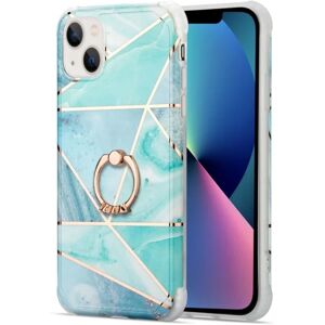 SKALO iPhone 13 Mini Marmor TPU Cover Med Ring - Motiv 4 Multicolor