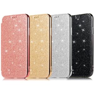 SKALO iPhone 11 Pro Max Flip Cover TPU Ultratyndt Glitter - Vælg Silver