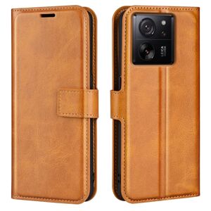 SKALO Xiaomi 13T/13T Pro Premium Wallet Flip Cover - Lys brun Light brown