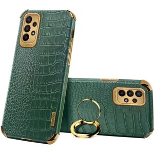 SKALO Samsung A23 5G Crocodile Guldkant Cover - Grøn Green