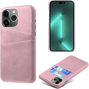 SKALO iPhone 15 Pro PU-læder Kortholder Cover - Rosa guld Pink gold