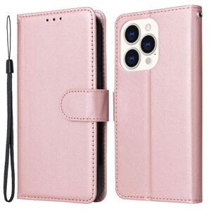 SKALO iPhone 15 Plus Flip Cover m. pung i PU-læder - Rosa guld Pink gold