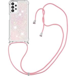 SKALO Samsung A13 4G Kvicksand Glitter Mobile Collar - Pink Pink