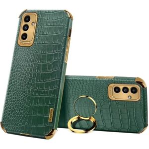 SKALO Samsung A04s 4G Crocodile Guldkant Cover - Grøn Green