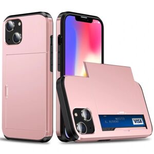 SKALO iPhone 14 Armor Cover kortholder - Rosa guld Pink gold