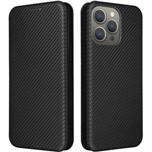 SKALO iPhone 15 Pro Carbon Fiber Pungetui - Sort Black