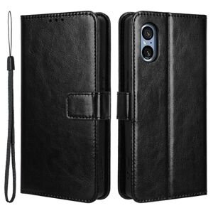 SKALO Sony Xperia 5 V Flip Cover m. pung i PU-læder - Sort Black