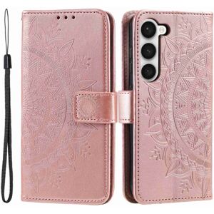 SKALO Samsung S23 Plus Mandala Flip Cover - Rosa guld Pink gold