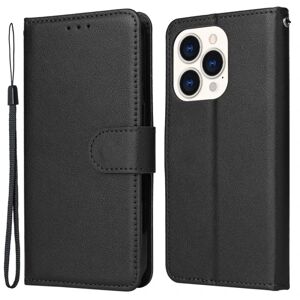SKALO iPhone 15 Plus Flip Cover m. pung i PU-læder - Sort Black