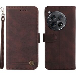 SKALO OnePlus 12R 5G Flip Cover m. pung i PU-læder - Brun Brown