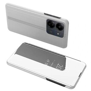 SKALO Xiaomi Redmi 13C 4G Clear View Mirror Etui - Sølv Silver