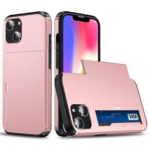 SKALO iPhone 15 Plus Armor Cover kortholder - Rosa guld Pink gold