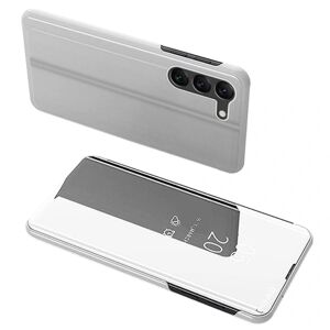 SKALO Samsung S23 Plus Clear View Mirror Etui - Sølv Silver