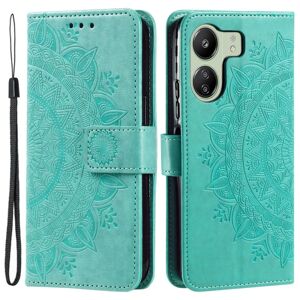 SKALO Xiaomi Redmi 13C 4G Mandala Flip Cover - Turkis Turquoise