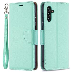 SKALO Samsung A13 5G Premium Litchi Flip Cover - Turkis Turquoise