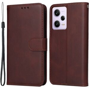 SKALO Xiaomi Redmi Note 12 Pro 5G Flip Cover m. pung i PU-læder Brown