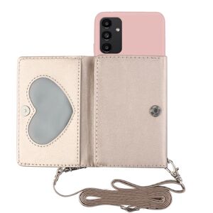 SKALO Samsung A14 4G/5G TPU Cover med Heart Wallet - Pink Pink