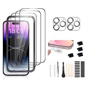 Case4you 8-Pack iPhone 15 Hærdet Glas Skærmbeskyttelse Linsebeskyttelse R Transparent iPhone 15