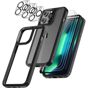 Case4you iPhone 14 Pro-kompatibel [9-PACK] hærdet glas + linse + skal Black iPhone 14 Pro - ShockBlack