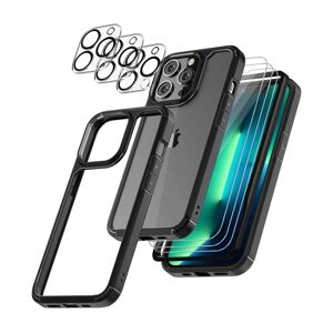 Case4you iPhone 13 Pro Max kompatibel [9-PACK] hærdet glas + linser + ska Black iPhone 13 Pro Max - ShockBlack