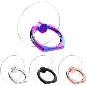 Farverig Mobiltelefon Ring Holder Stand 4 Pack Gennemsigtig Telefon Ring Holder