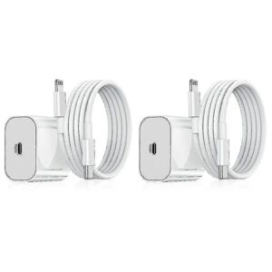 Apple 2-pack iphone-laddare Snabbladdaradapter + kabel 20w Usb-c Vit 2-pack-WELLNGS