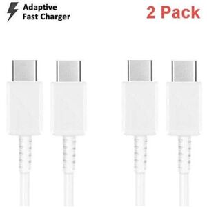 2 pakke 1m til Samsung S23/S22/S21/S20 USB-C til USB-C-kabel White