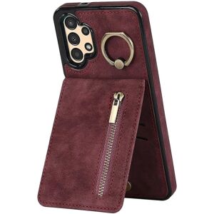 Til Samsung Galaxy A13 5G/A13 4G RFID Blocking Kickstand Case Retro PU+TPU Pung Telefon Cover Wine red Style D Samsung Galaxy A13 5G