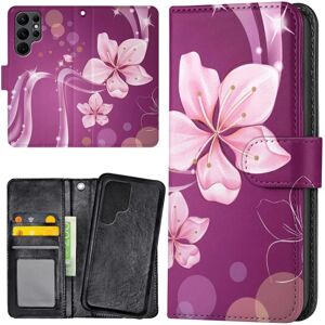 Samsung Galaxy S23 Ultra - Mobilcover/Etui Cover Hvid Blomst