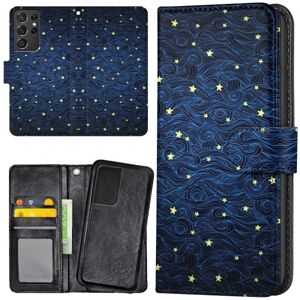 Samsung Galaxy S21 Ultra - Mobilcover/Etui Cover Stjernemønster Multicolor