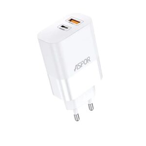 65W Oplader - Hurtigoplader / Hurtigopladning - USB & USB-C White